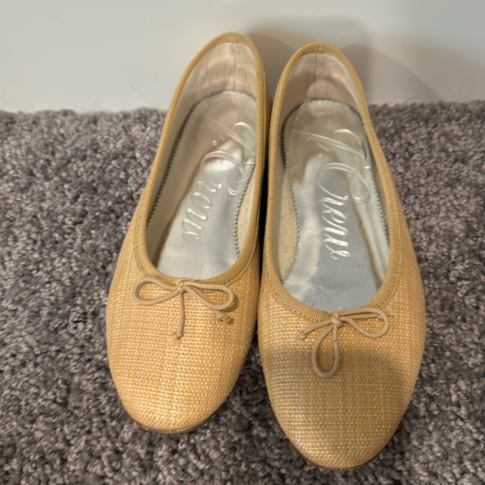 JCrew raffia flats